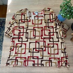 Western Connection Geometric Print Blouse